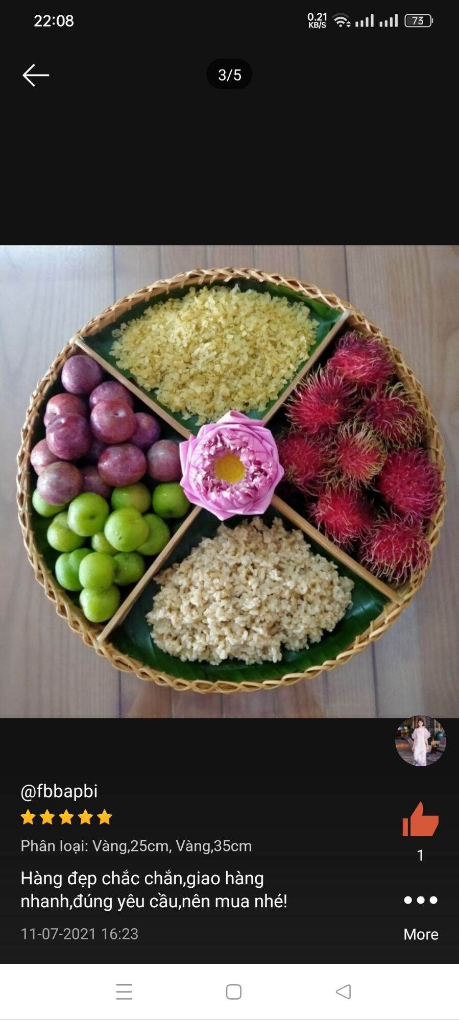Mẹt đựng đồ lễ cao cấp có chia ngăn
