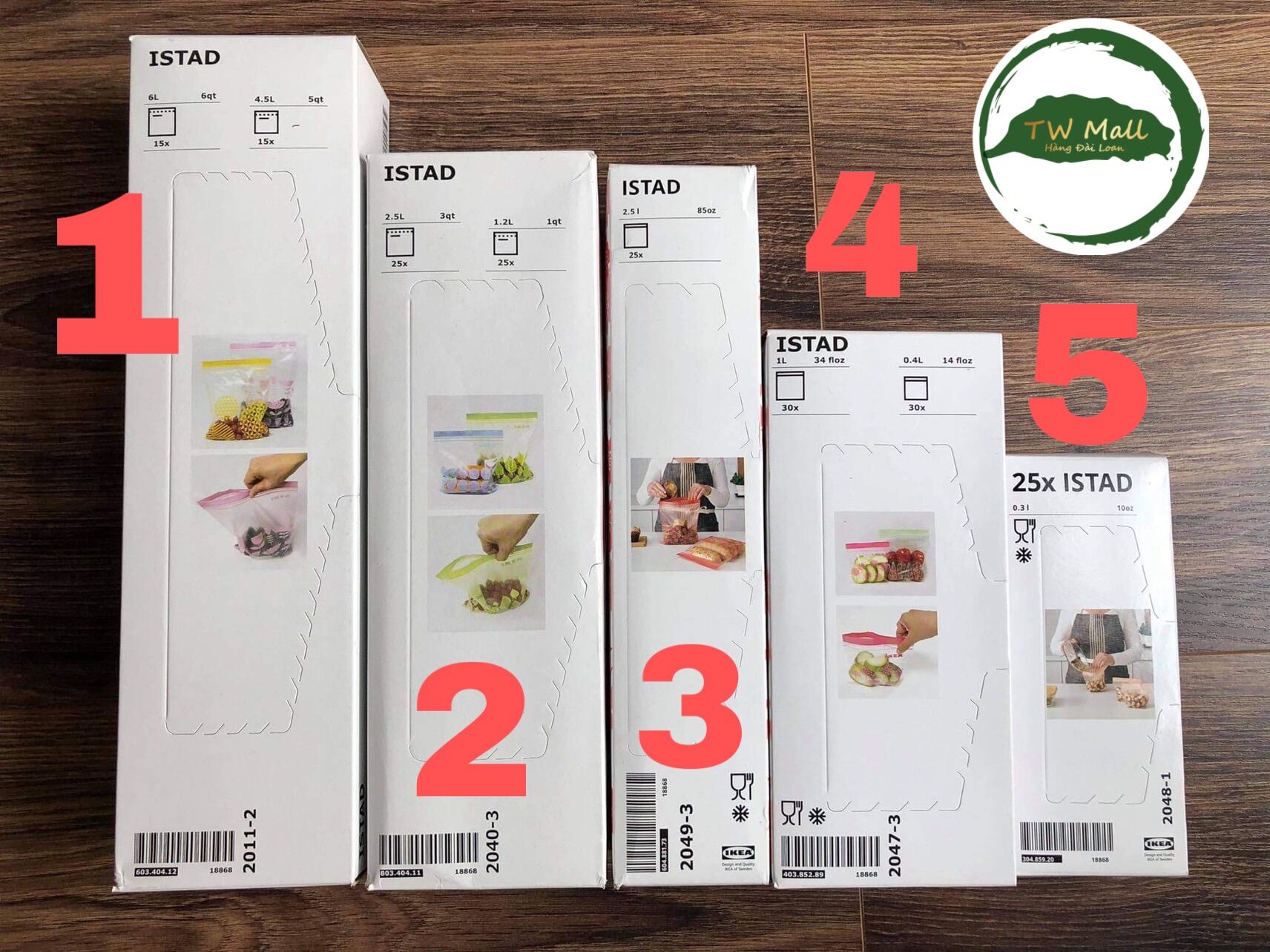 HỘP 50 TÚI ZIP LOCK IKEA ISTAD (2,5L + 1,2L)- TW Mall