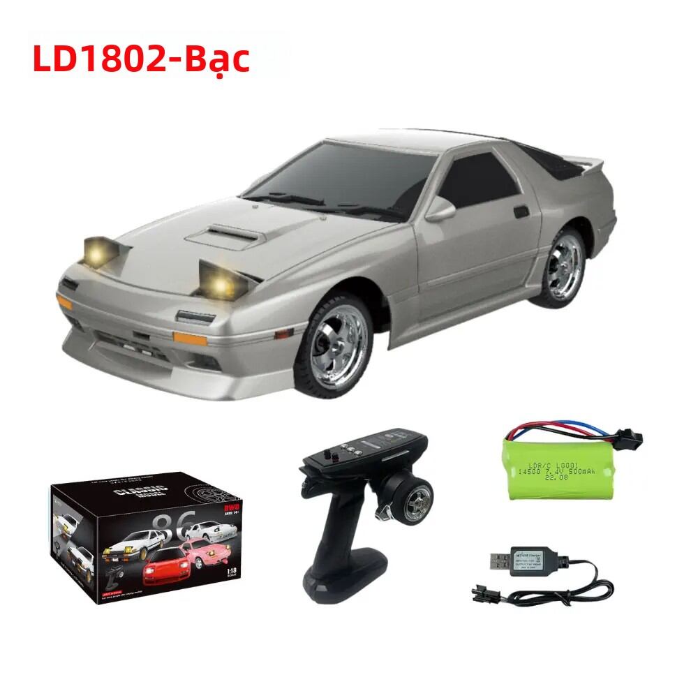 Xe Điều Khiển Từ Xa LDRC 1802 Tỷ Lệ 1:18 RX7-FC 2.4G Có Chức Năng Drift Trục Truyền Động Kim Loại Đồ
