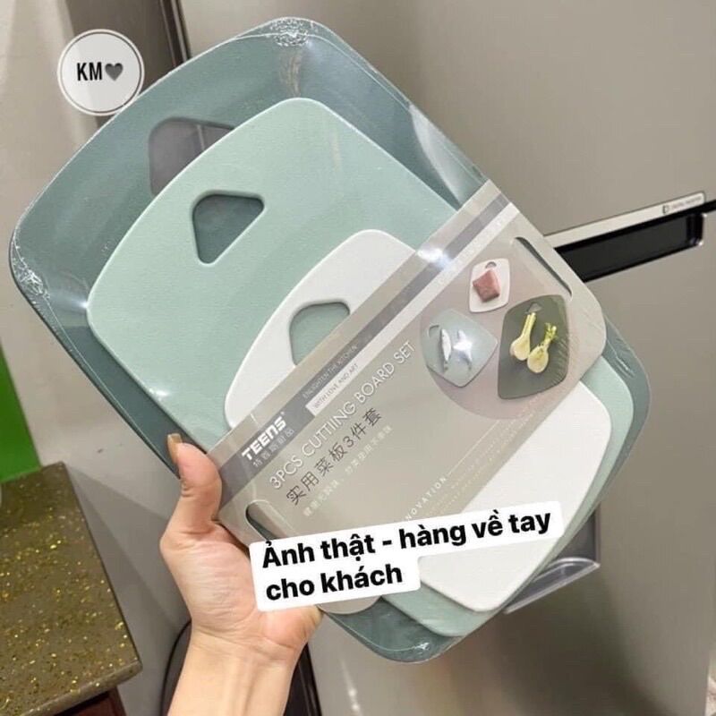 set 3 thớt nhựa ecco kháng khuẩn tiện ích