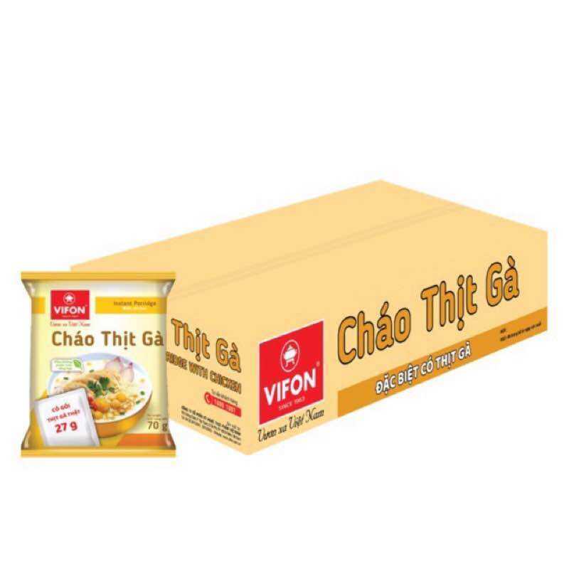 THÙNG 50 GÓI CHÁO THỊT GÀ VIFON CÓ GÓI THỊT 70G
