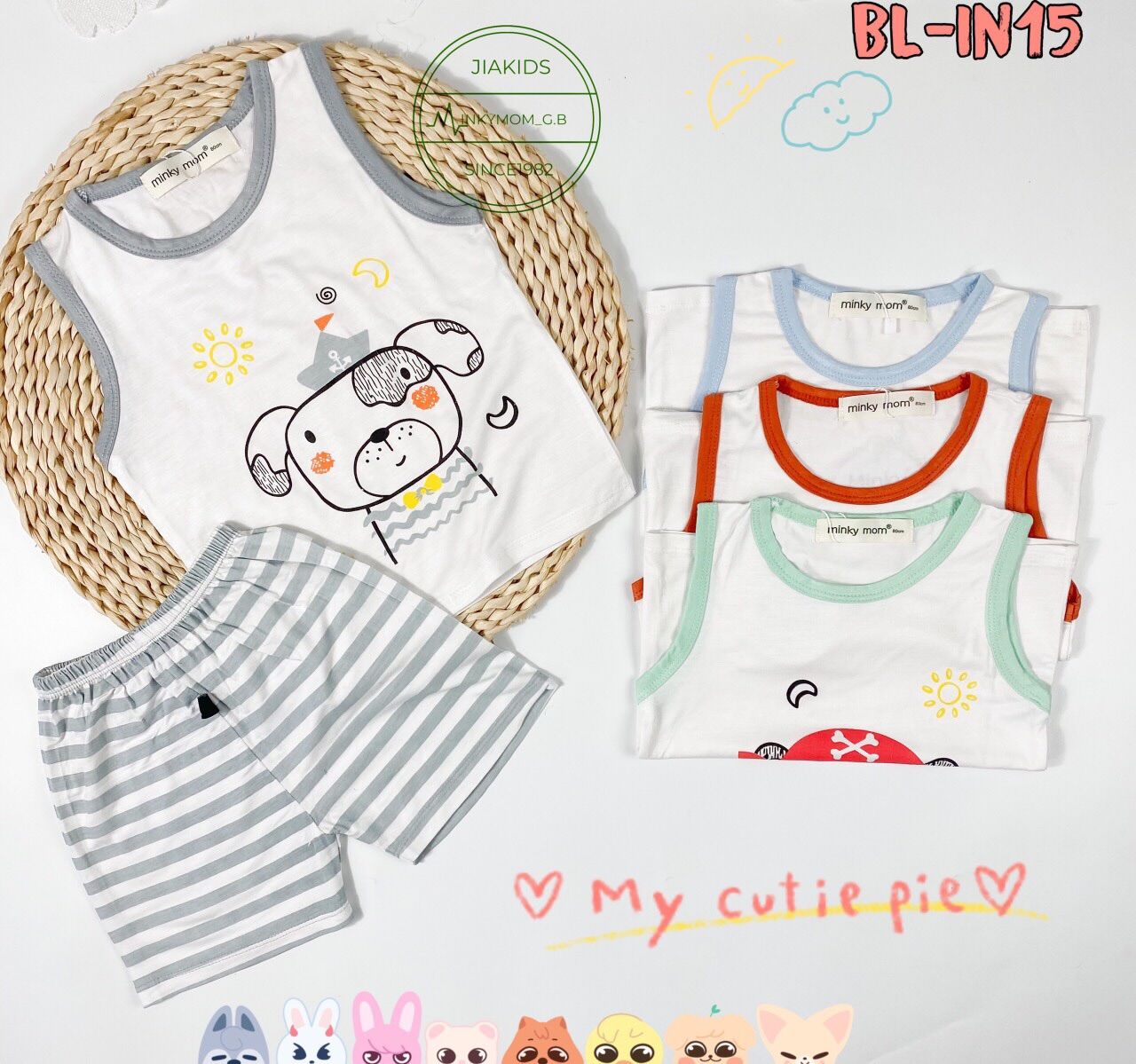☘️☘️Bộ Minky mom phối viền sọc