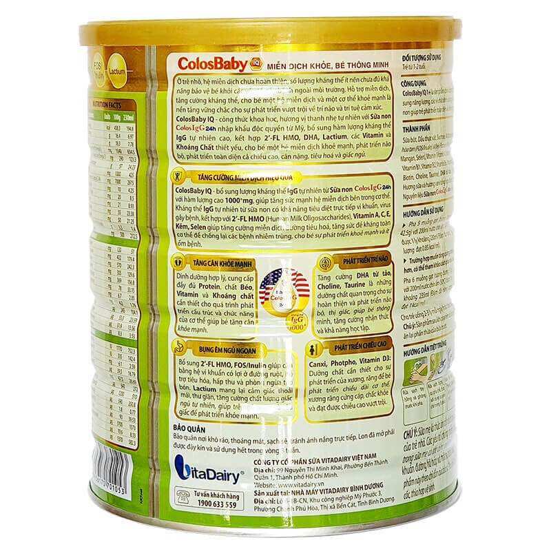 Sữa bột Colosbaby IQ gold 1+ 800g