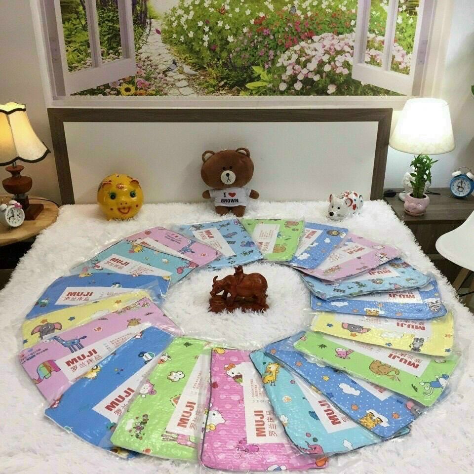 Gối cotton lụa mujji 100% thoáng mát cho trẻ em