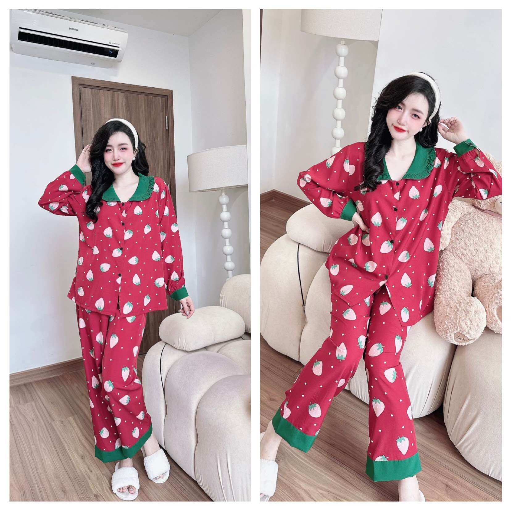 Đồ bộ Lụa Nhật phối ren 3 size 50-100kg bigsize chất mát Y