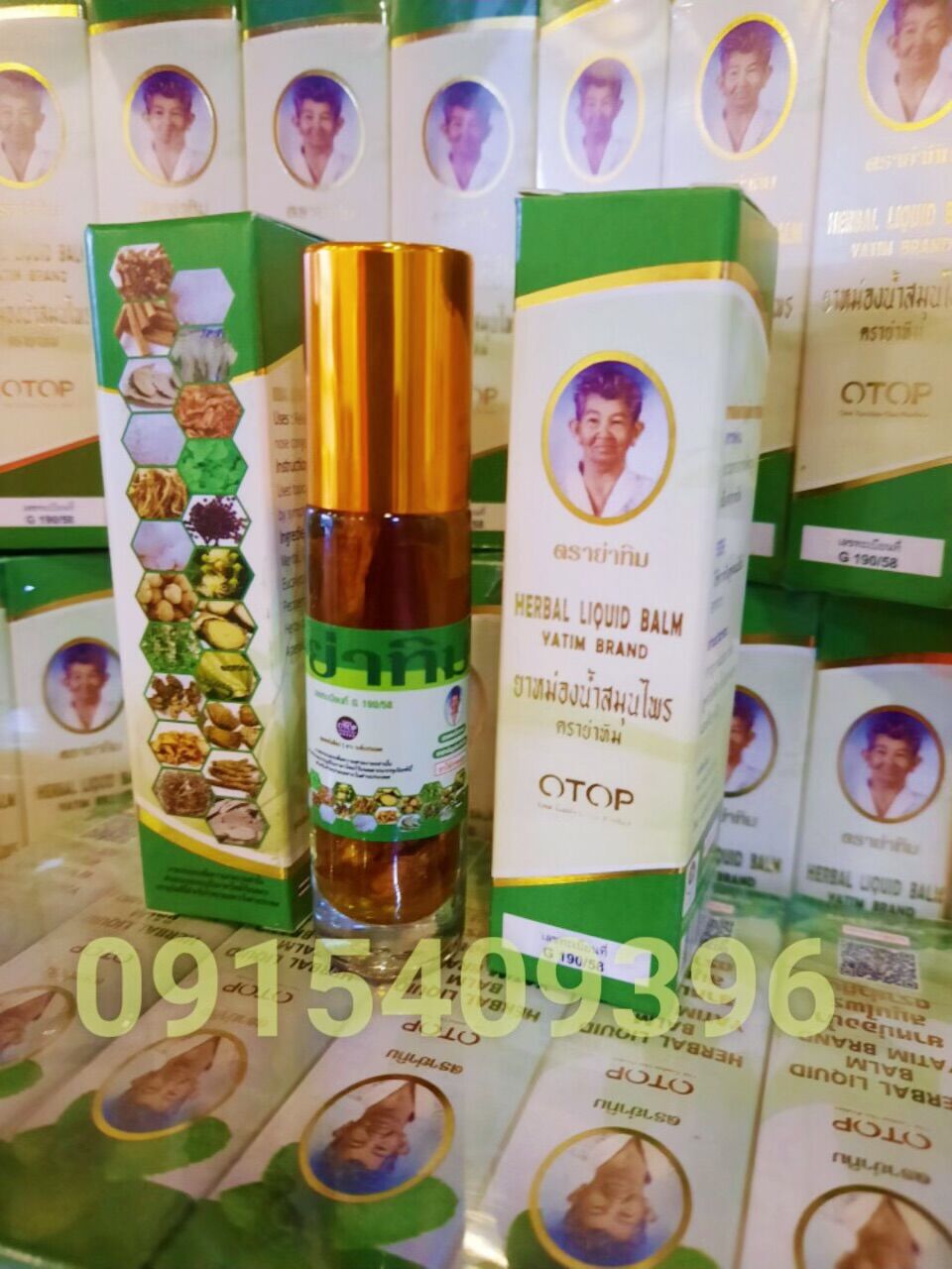 Dầu lăn thảo dược 22 vị thái lan otop herbal liquid balm 8ml
