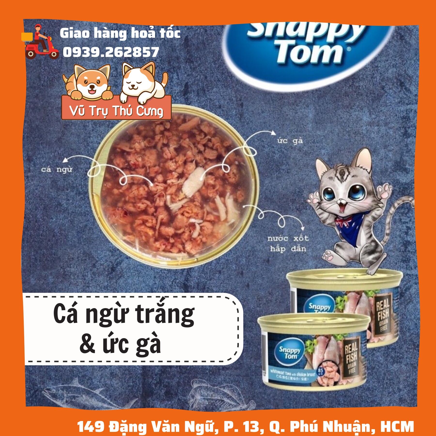 Pate Snappy Tom cho mèo mọi lứa tuổi, lon 85g