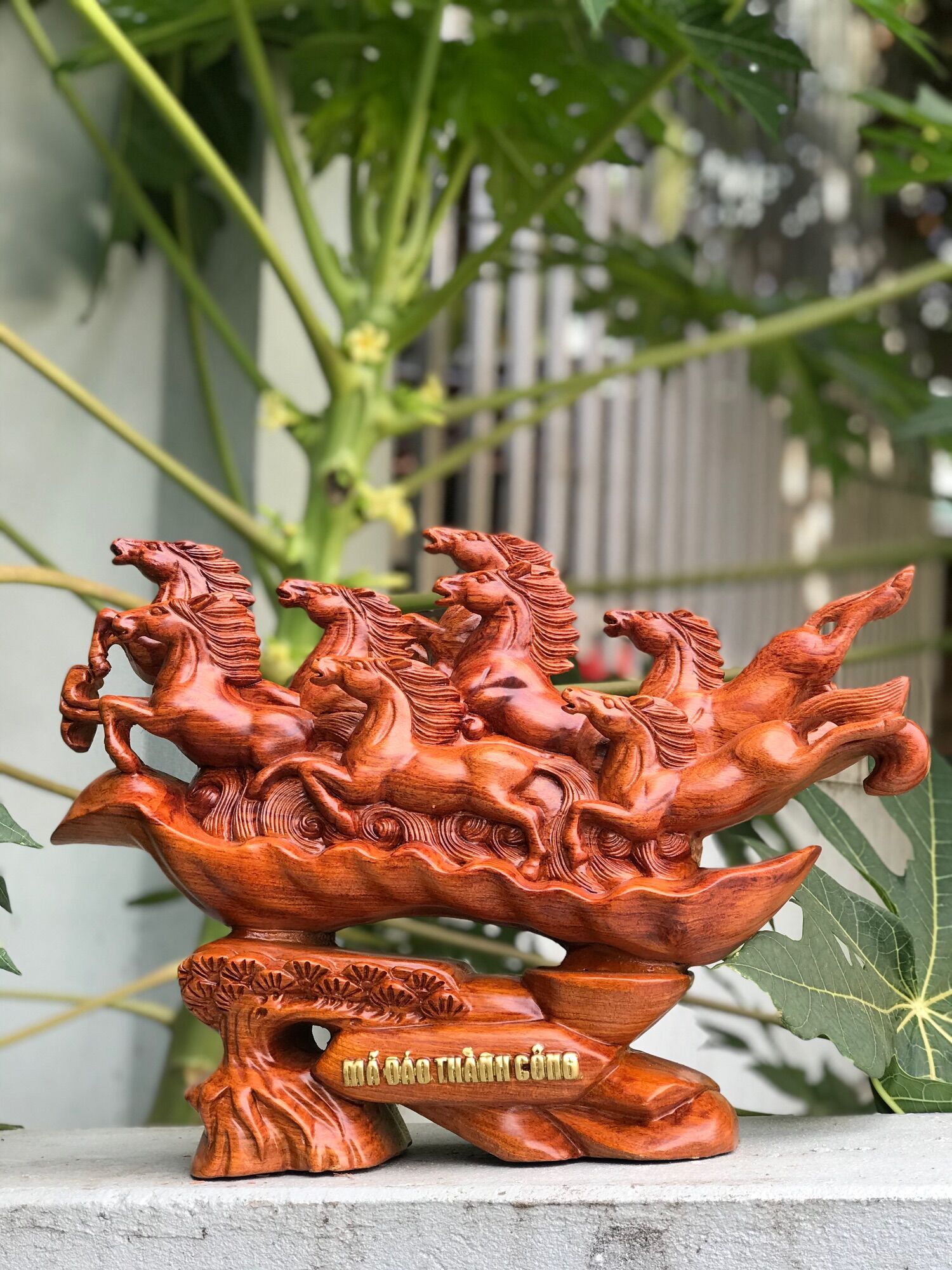 Bát mã, (mã đáo thành công gỗ hương, mun, mun đuôi công)