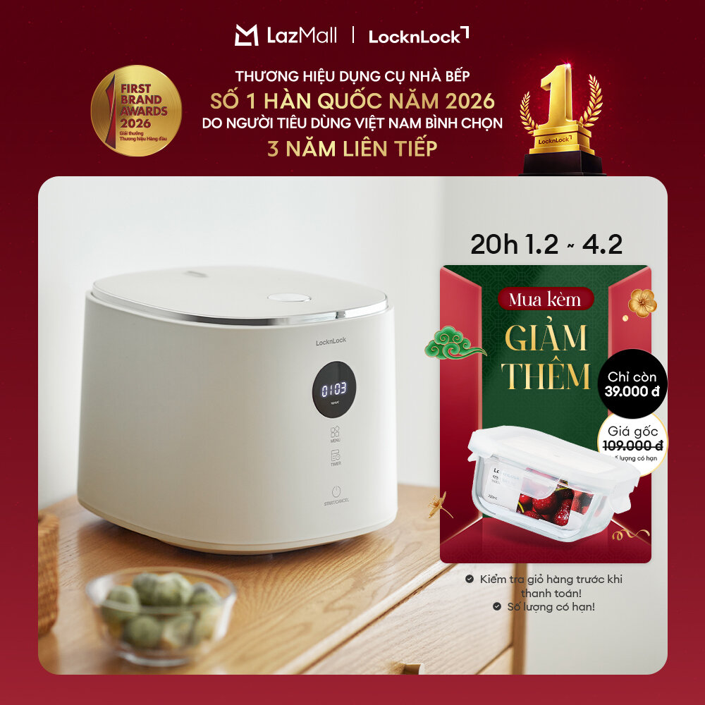Nồi cơm điện Lock&Lock Bianco Nemo rice cooker 1.2L- Màu ngà EJR384IVY nấu đa năng 6 chế độ giữ ấm 2
