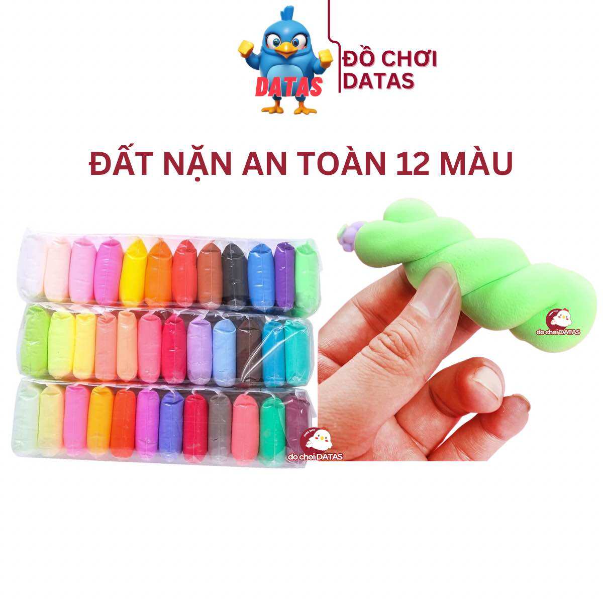 Đất sét nhẹ tự khô đất sét Nhật đất nặn tự khô trang trí gương DIY hot hit - Lốc 12/24/36 màu