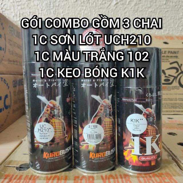 Combo sơn samurai màu trắng 102 - uch20 - k1k