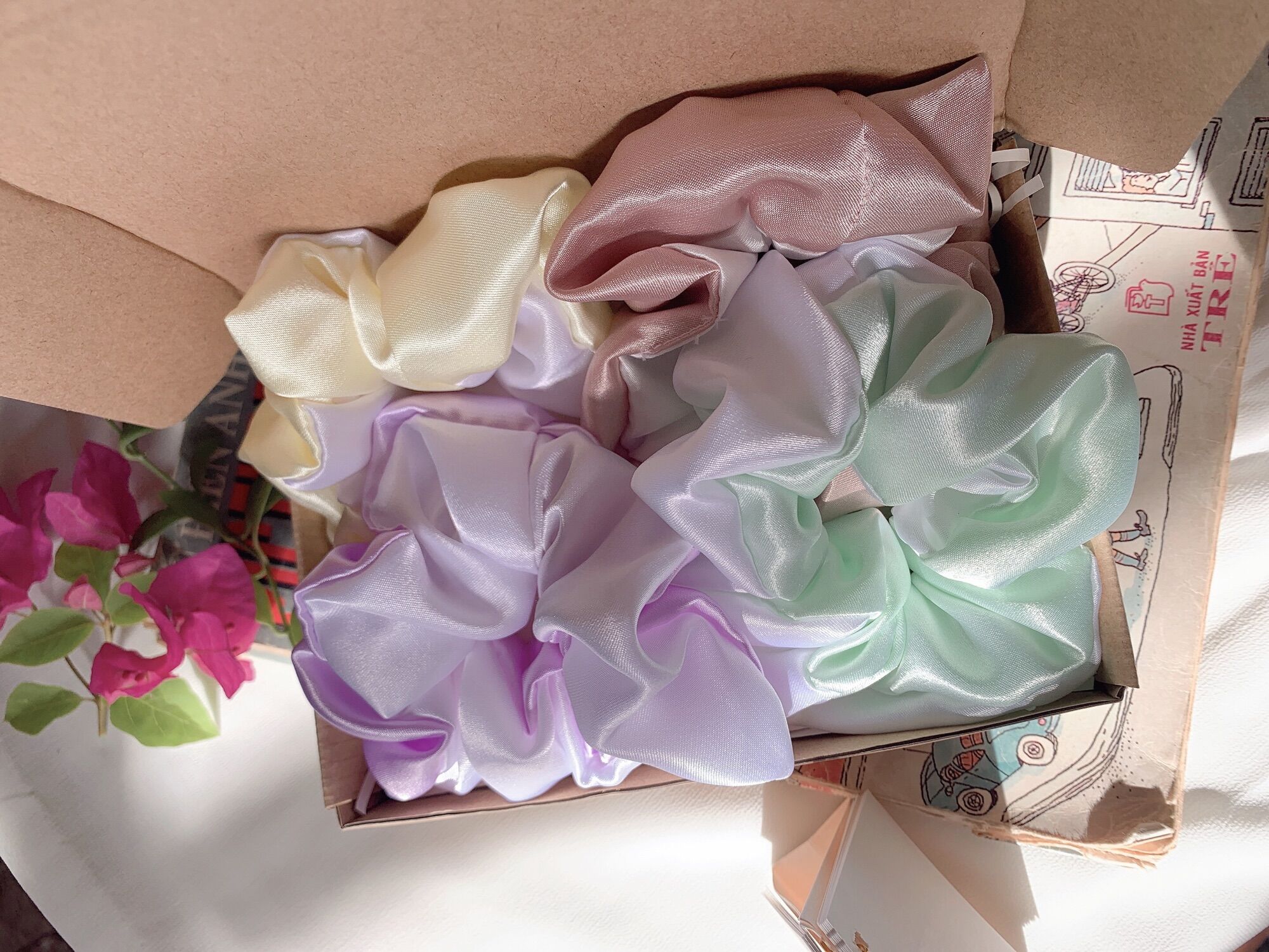 Cột tóc Scrunchies phi bóng cao cấp