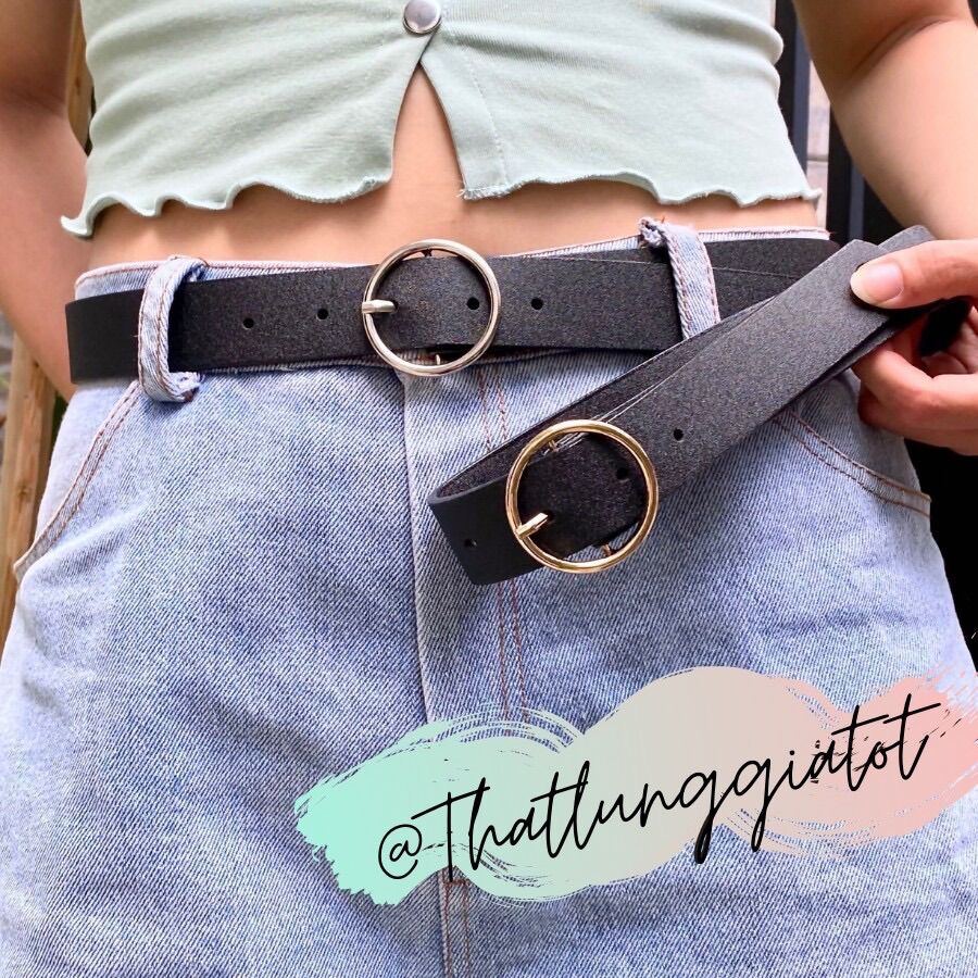 Thắt lưng nữ mặt tròn da mềm (Hỗ trợ bấm cắt dây nịt) TL001 - Thắt Lưng Giá Tốt