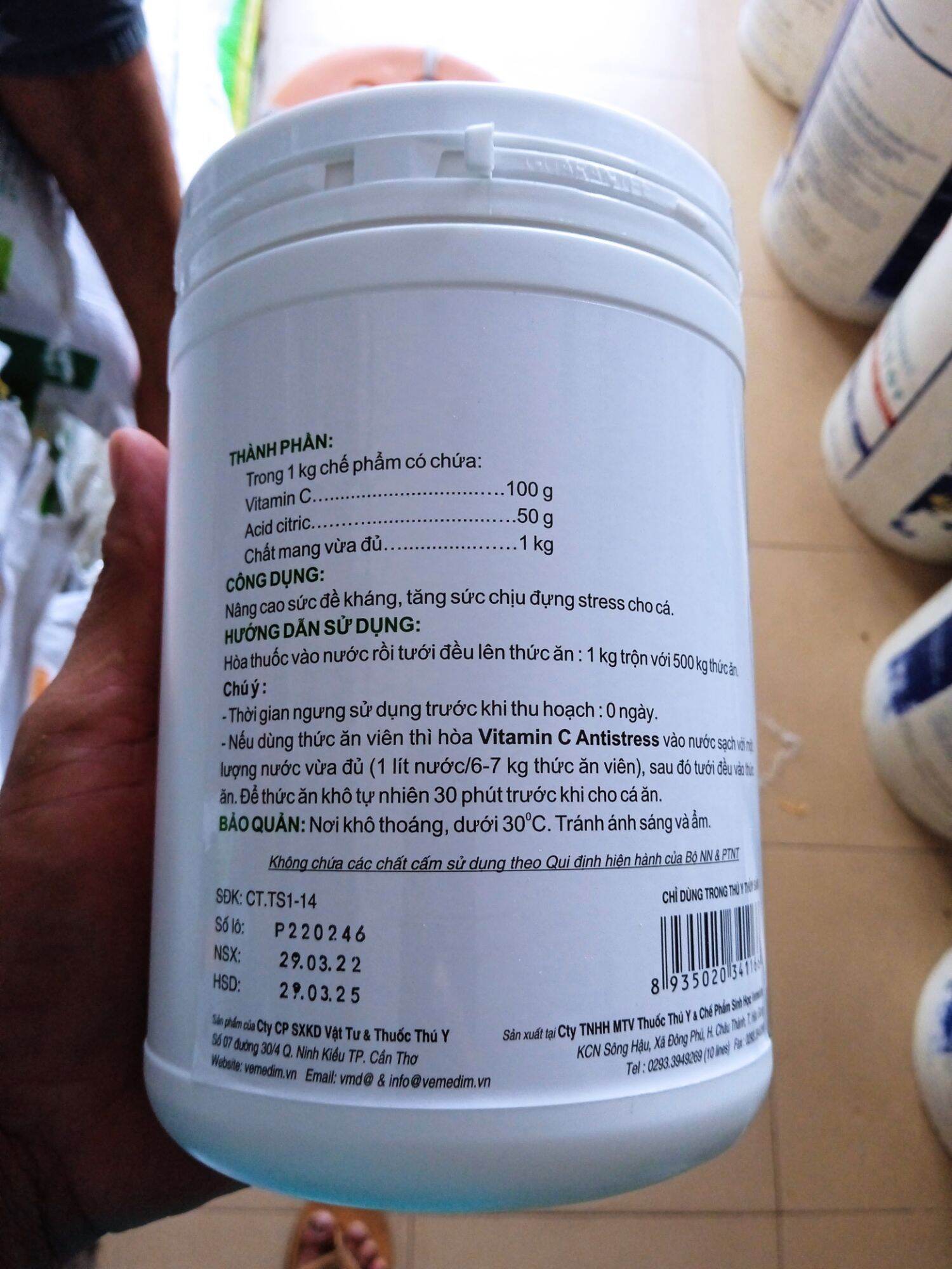 Vitamin C (lon 1kg) chống stress tăng sức đề kháng...