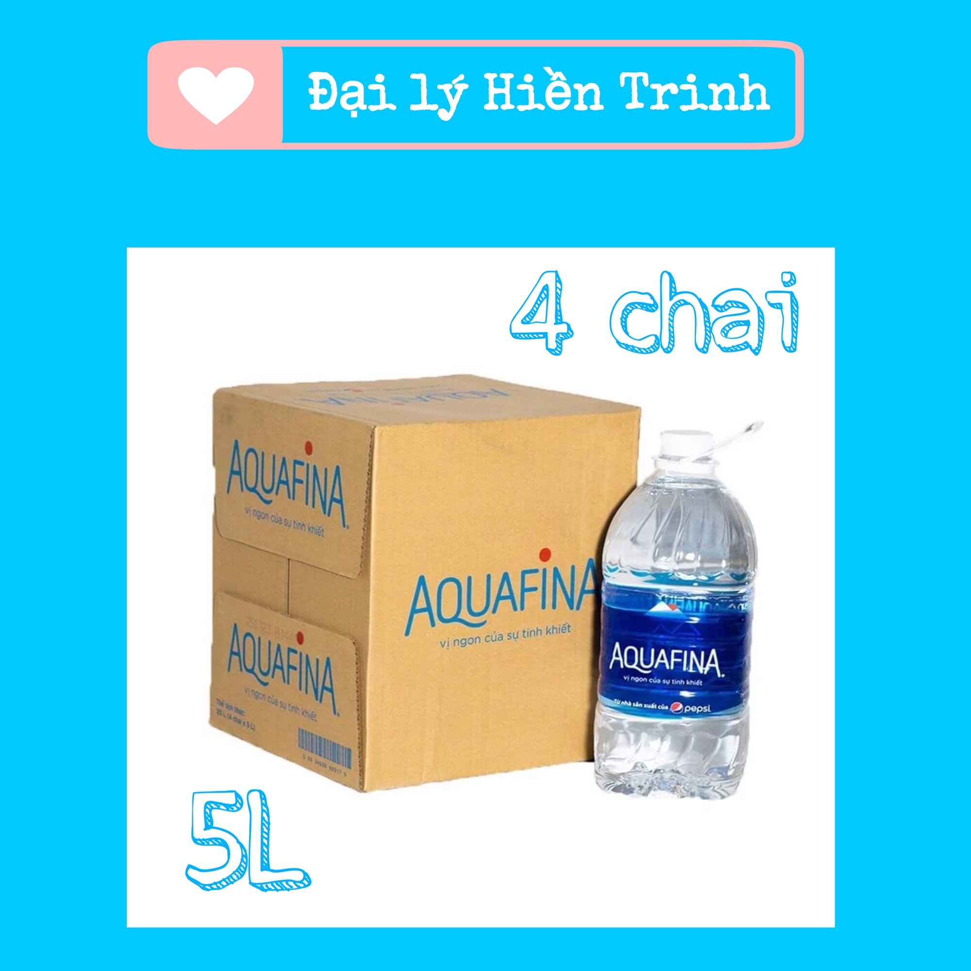 Nước Tinh Khiết Aquafina 5L  Thùng 4 Chai