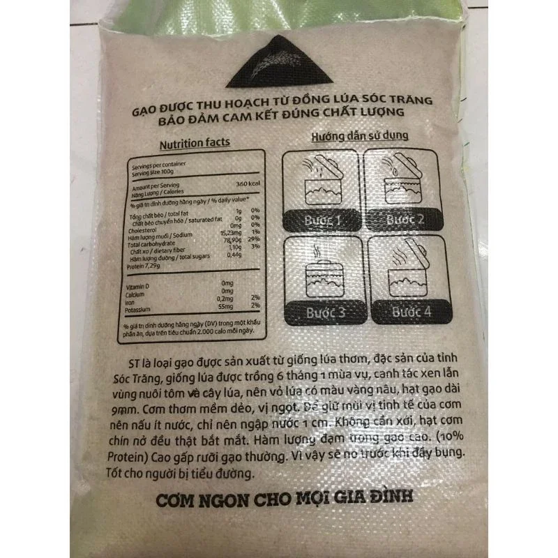 GẠO ST 25 DẺO -THƠM-NGON CƠM BAO TO 10KG