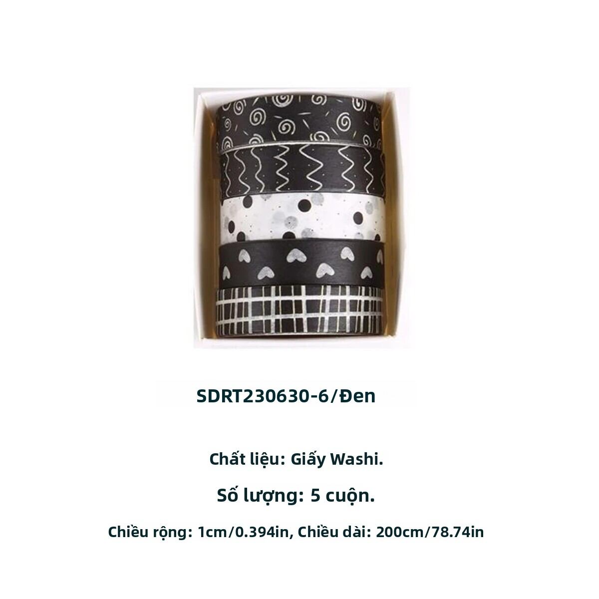 Bộ 5 Cuộn Băng Dính Washi Rừng Cây Hoa Nhiều Màu Sắc Cây Cối Dùng Trang Trí Sổ Tay Thủ Công DIY
