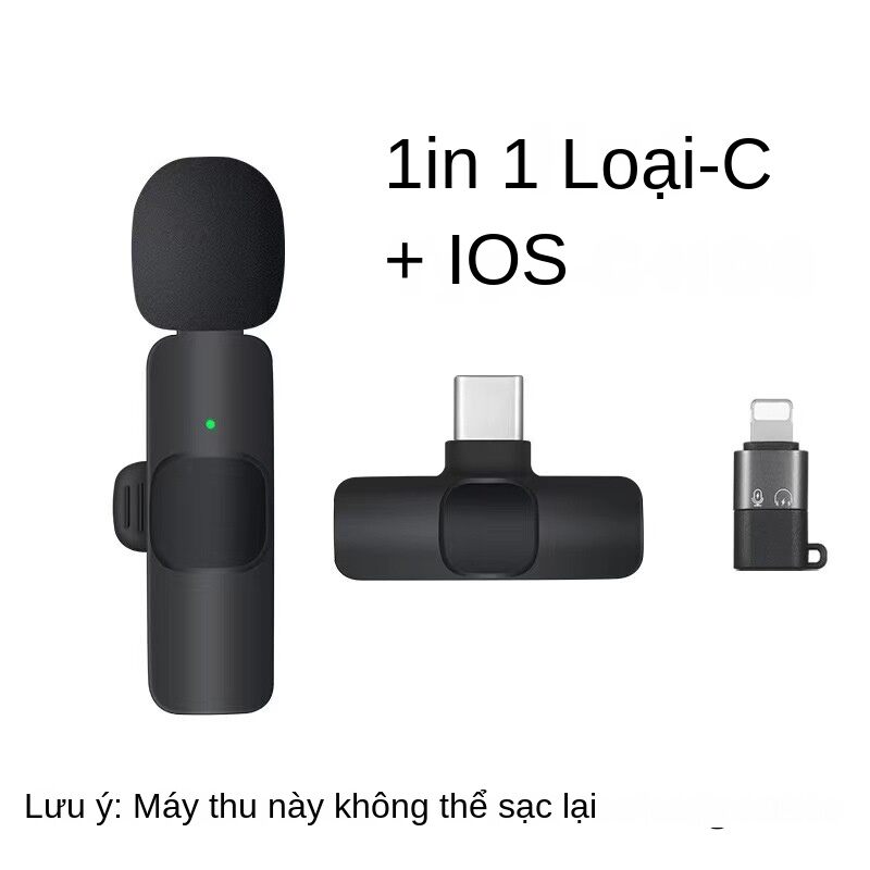 Wireless Lavalier Microphone Portable Audio Video Recording Mini Mic for iPhone Android Live Broadcast Gaming Phone Mic