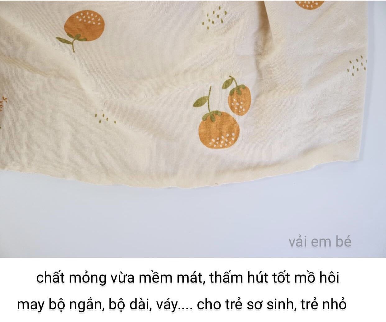 Vải cotton may đồ Hàn Quốc cho bé