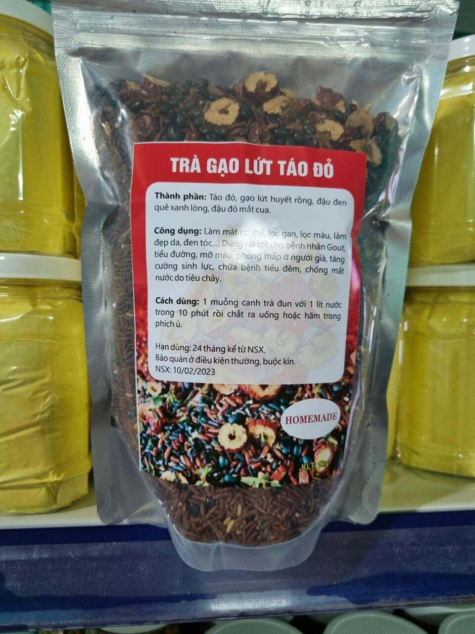 1kg trà gạo lứt táo đỏ