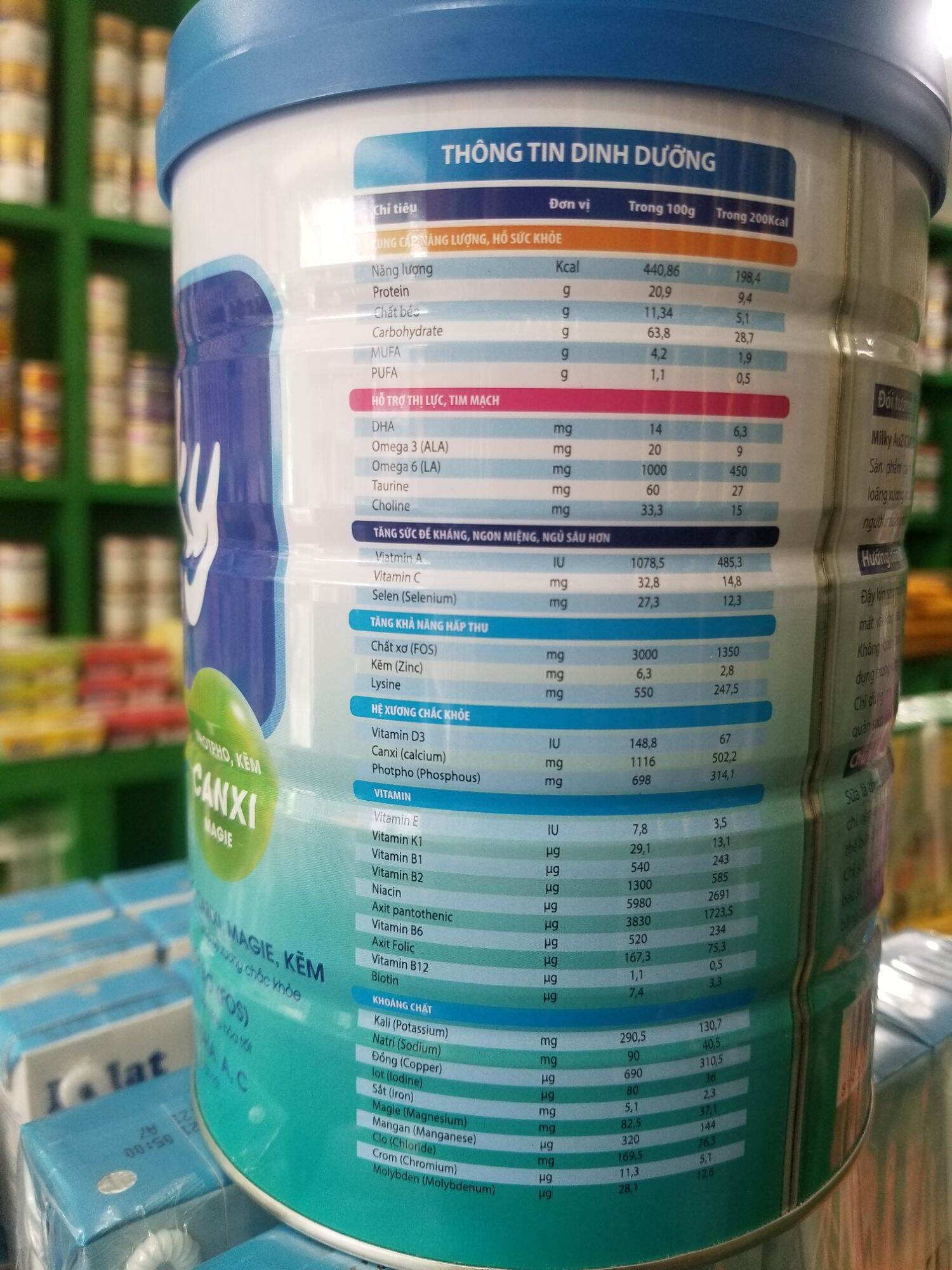 [HCM]Sữa Milky Auz Canxi 850g