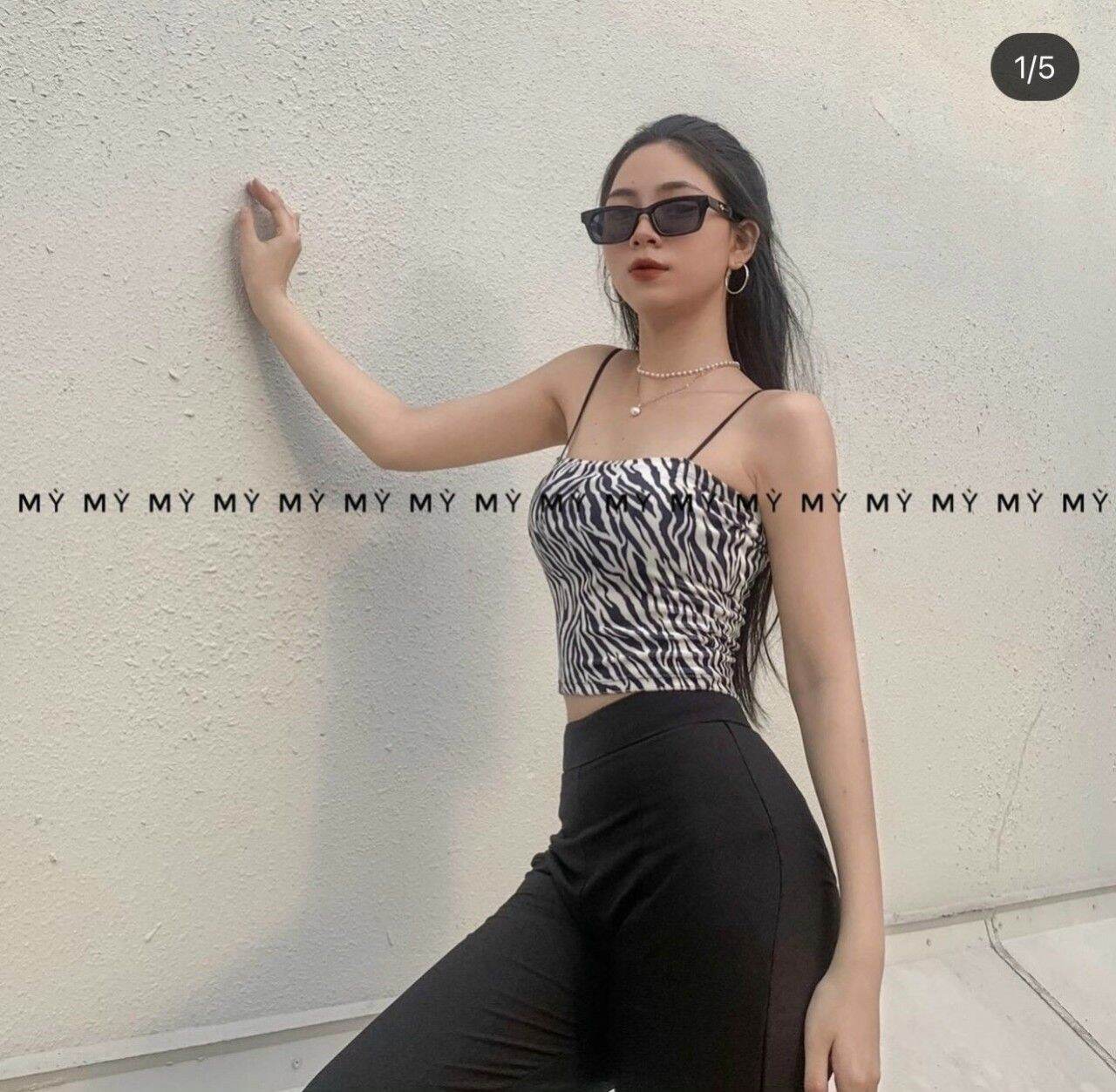 [HCM]ÁO CROPTOP 2 DÂY NGỰA VẰN (CÓ MÚT NGỰC)