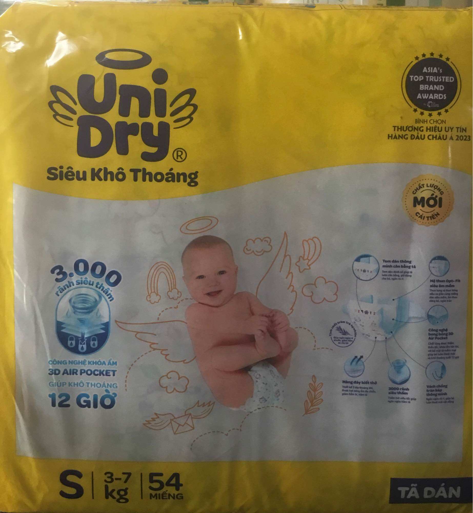 Tã dán Unidry S54  Cho Bé Từ 3-7kg - Date luôn mới
