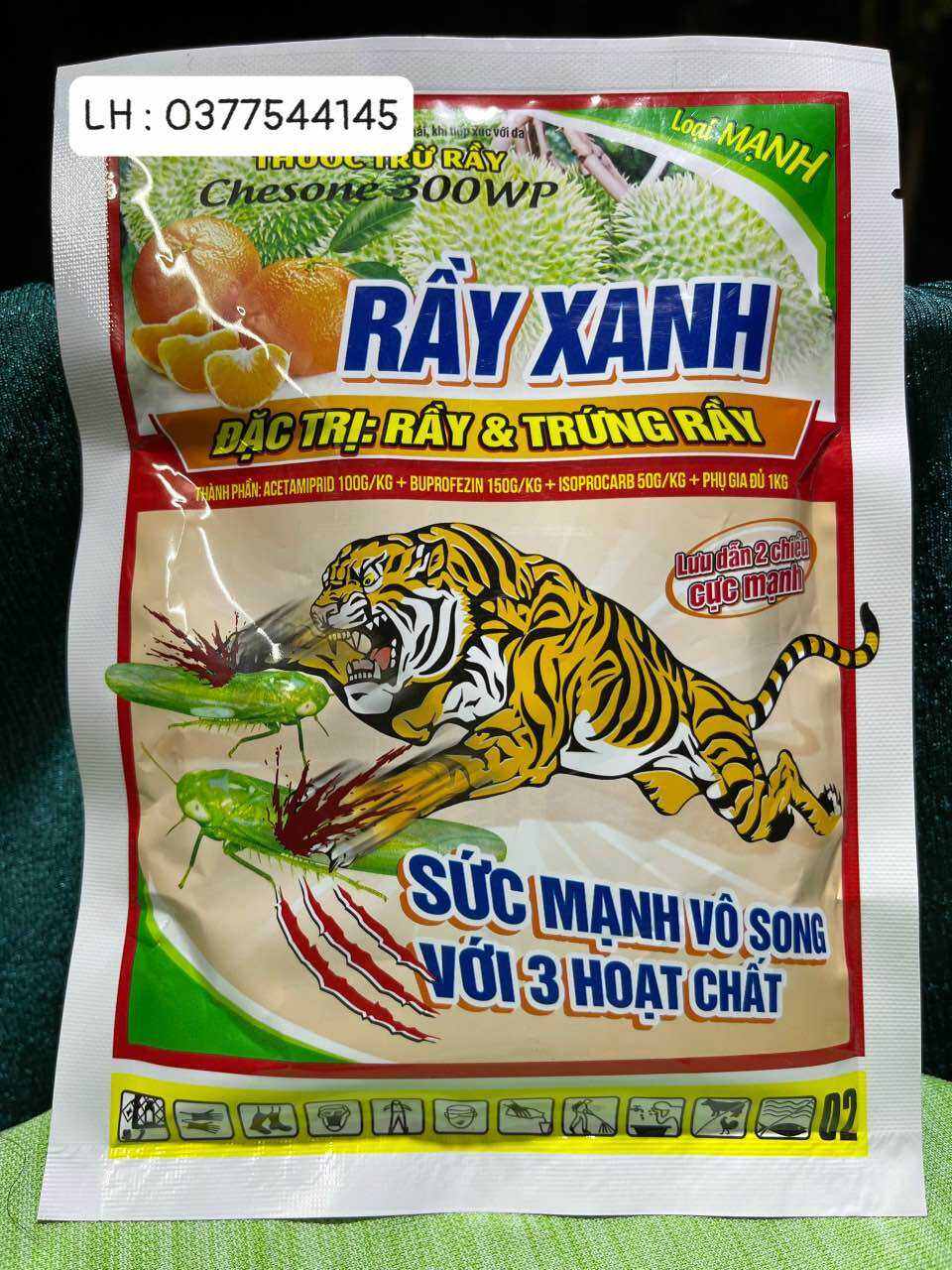Thuốc trừ rầu chesone 300wp - rầy xanh Gói 100g ( rầy xanh hình hổ ) đặc trị rầy và trứng rầy