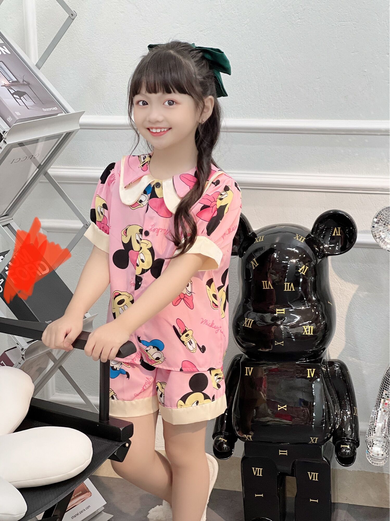 Bộ ngủ pijama cho bé chất lụa mango Size từ 15-36kg