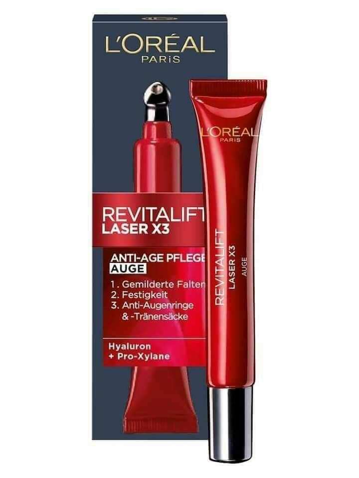 Kem dưỡng da vùng mắt Loreal Revitalift Laser X3 Augen, 15 ml