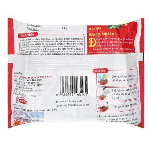 [Combo 10 gói] Mì Đệ Nhất vị thịt bằm gói 83g