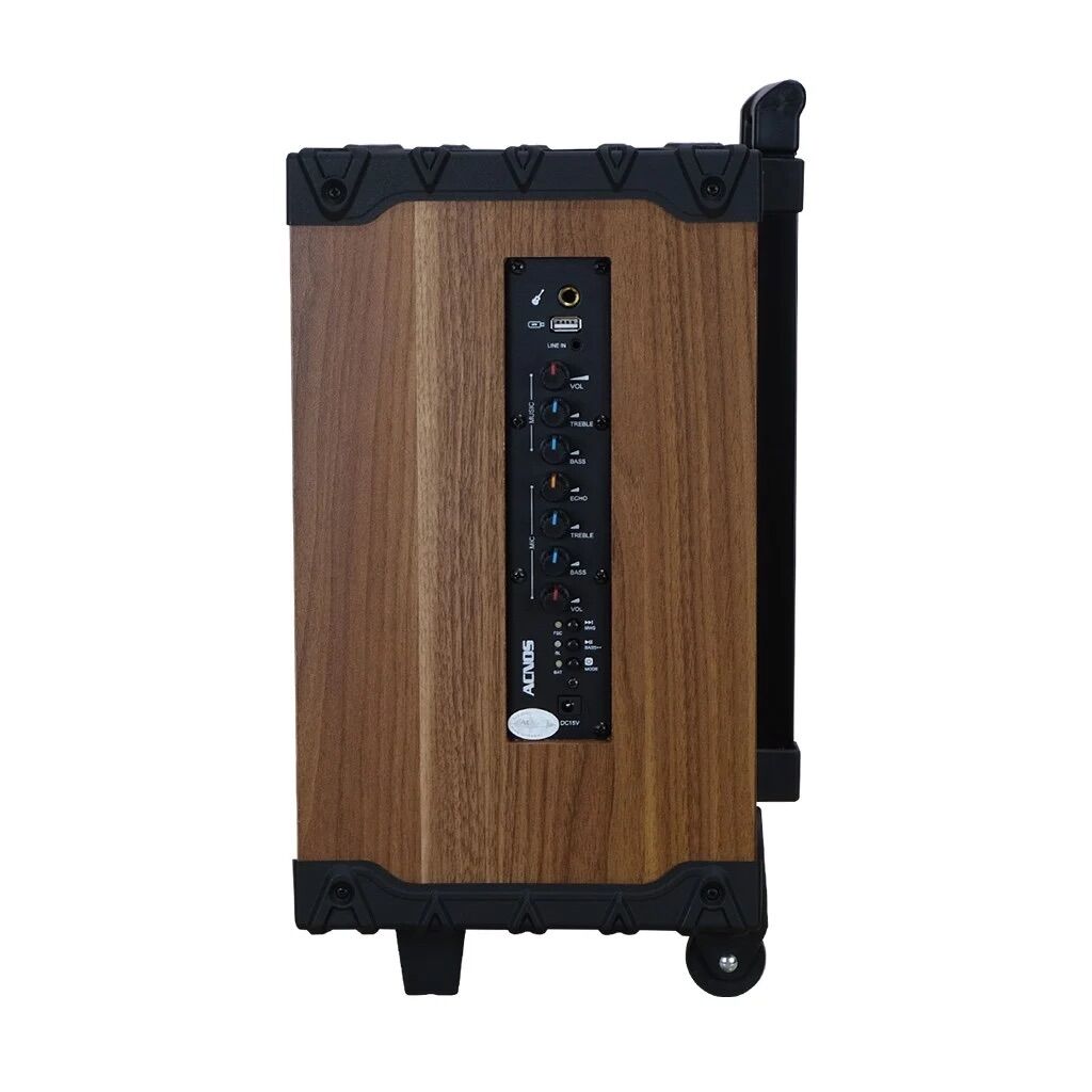 Loa karaoke mini di động Acnos CS120 (Loa 2 đường tiếng, 1 bass 20cm, 1 treble, 1 Micro karaoke UHF, công suất 50W-300W)