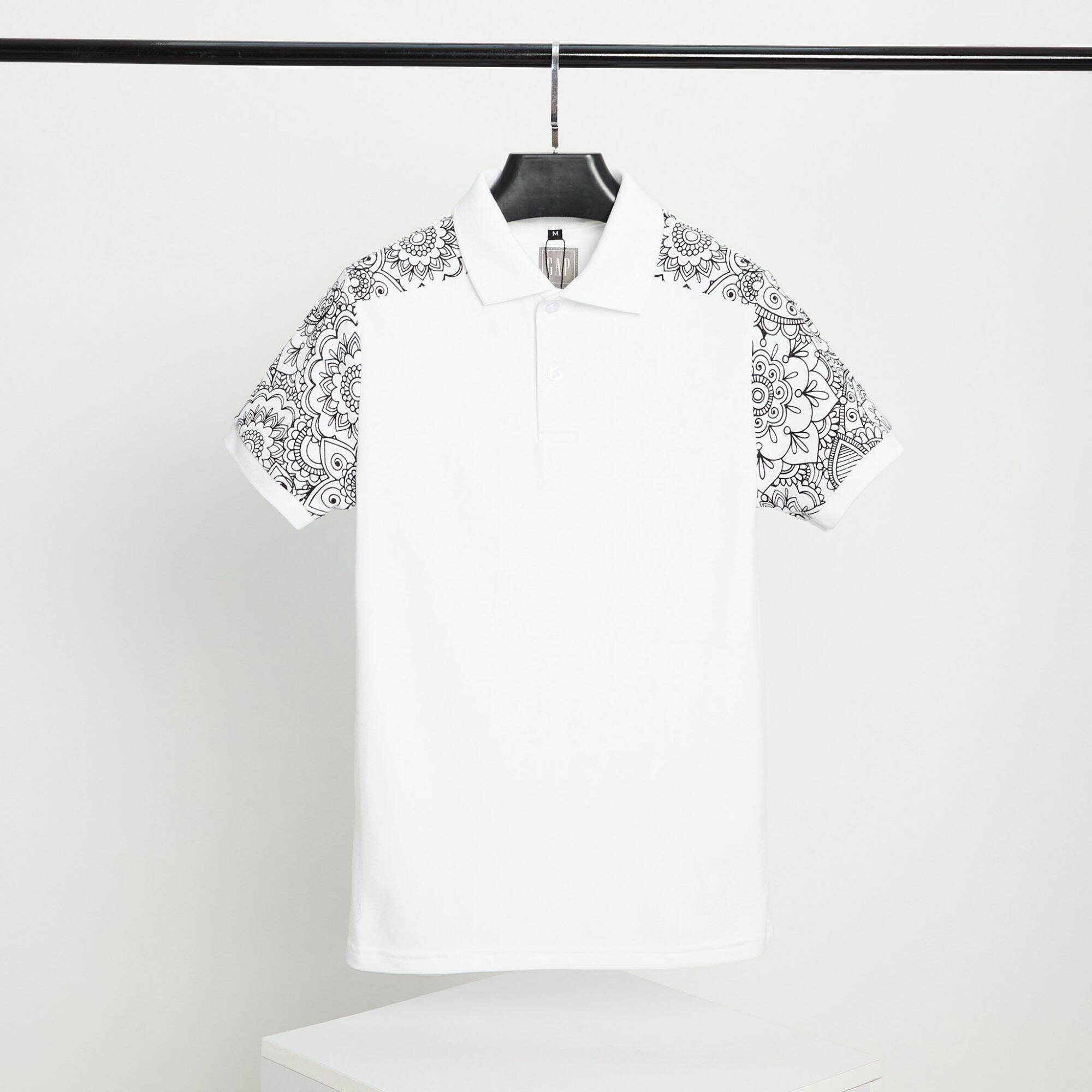 [size to 90-110kg] Áo thun polo ngắn tay in hoa văn