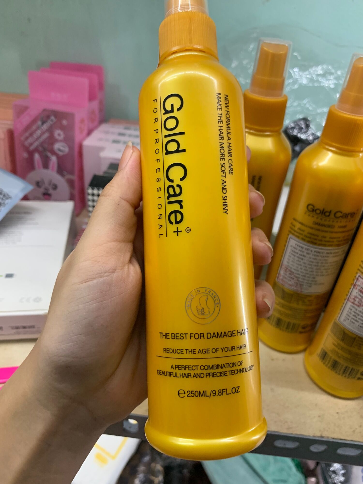 Xịt dưỡng tóc phục hồi tóc hư tổn nặng GOLD CARE