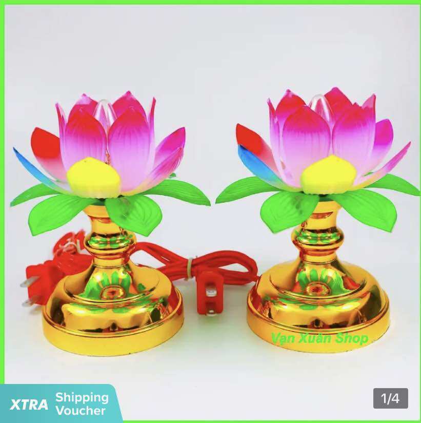 Cặp Đèn sen cắm điện đặt bàn thờ-Nhiều cỡ