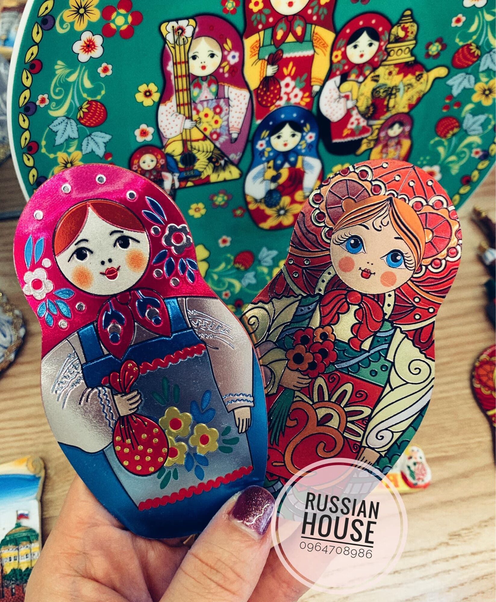 [Lưu niệm Nga] Miếng dán tủ lạnh Matryoshka Nga/9cm