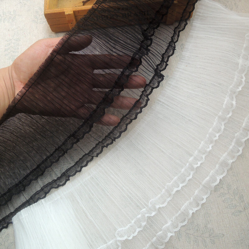 Vải Ren Viền Ren Xếp Ly Thủ Công DIY Vải Lưới Viền Trang Trí Vá Quần Áo Phụ Kiện May Vá Gia Đình