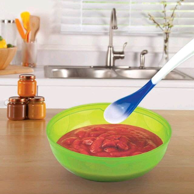(Nhập Mỹ) Muỗng ăn dặm mềm báo nóng Munchkin
