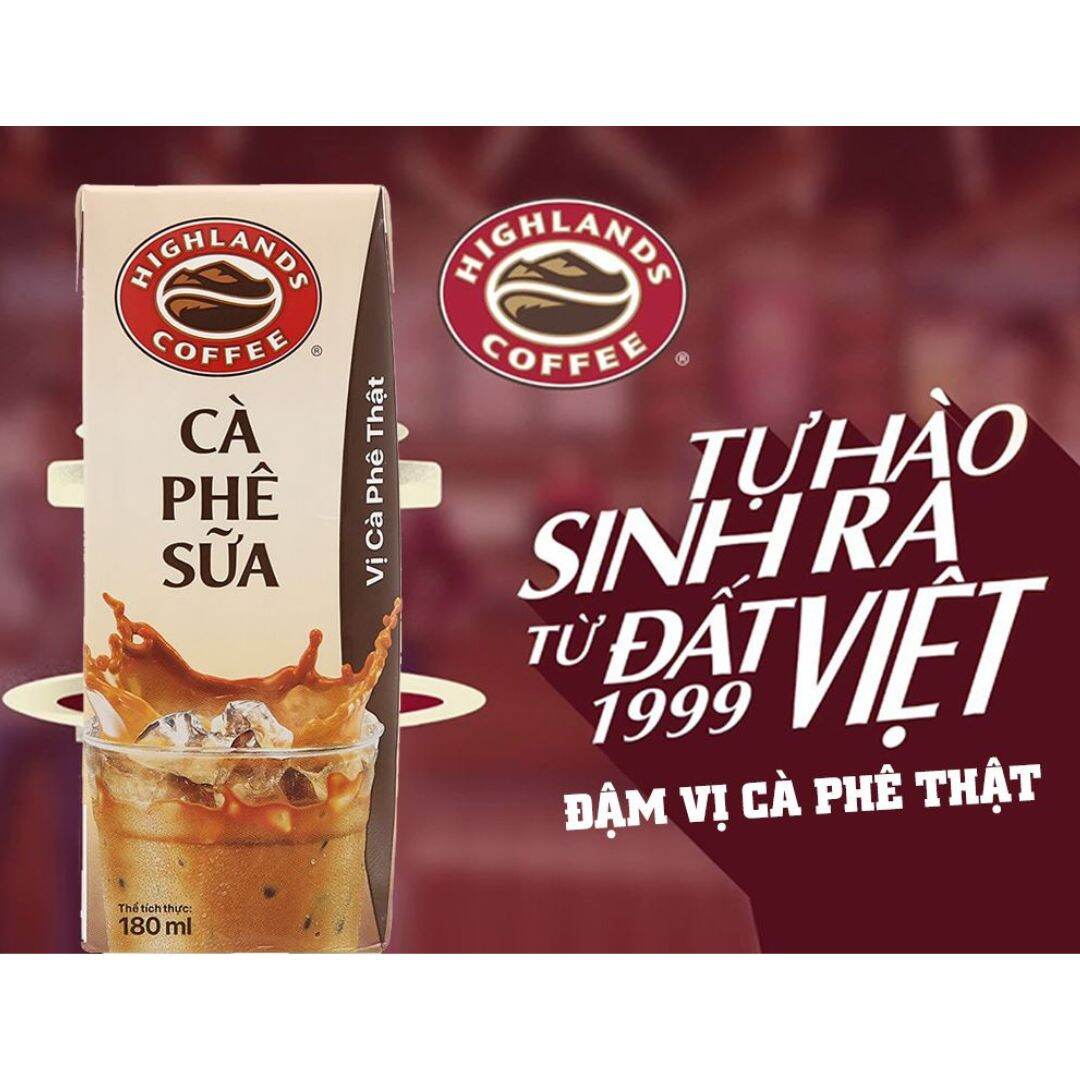 Thùng 48 hộp Cà phê sữa Highlands Coffee 180ml / hộp (48 hộp x 180ml)