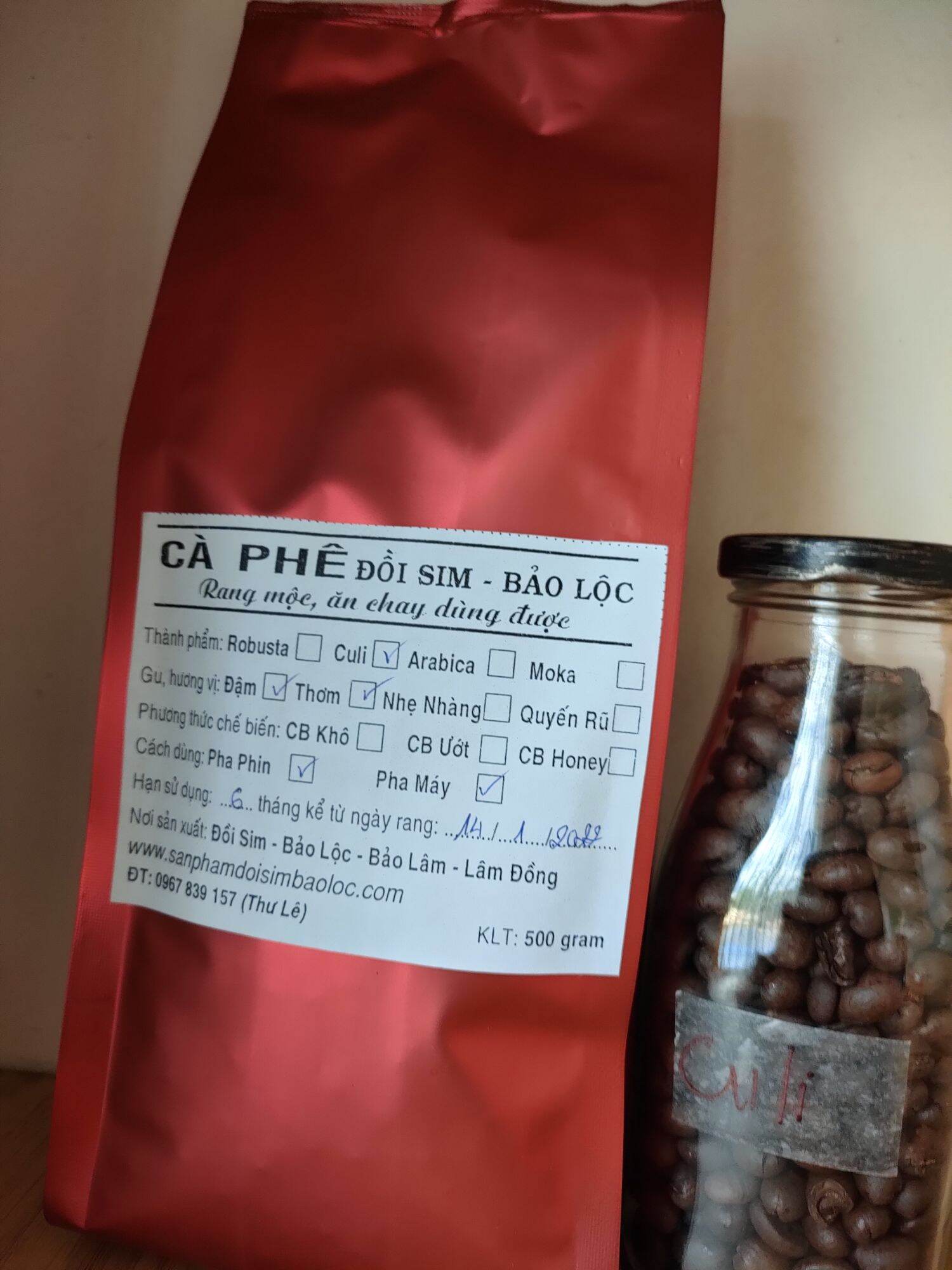 500g Cà phê rang Mộc nguyên chất Culi Robusta _ Cafe Vị Đậm Đắng Đam mê  mạnh mẽ