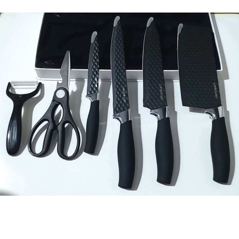 Bộ dao 6 món chống dính LocknLock CKK103S6 bằng thép không gỉ gồm 4 dao, 1 bào và 1 kéo