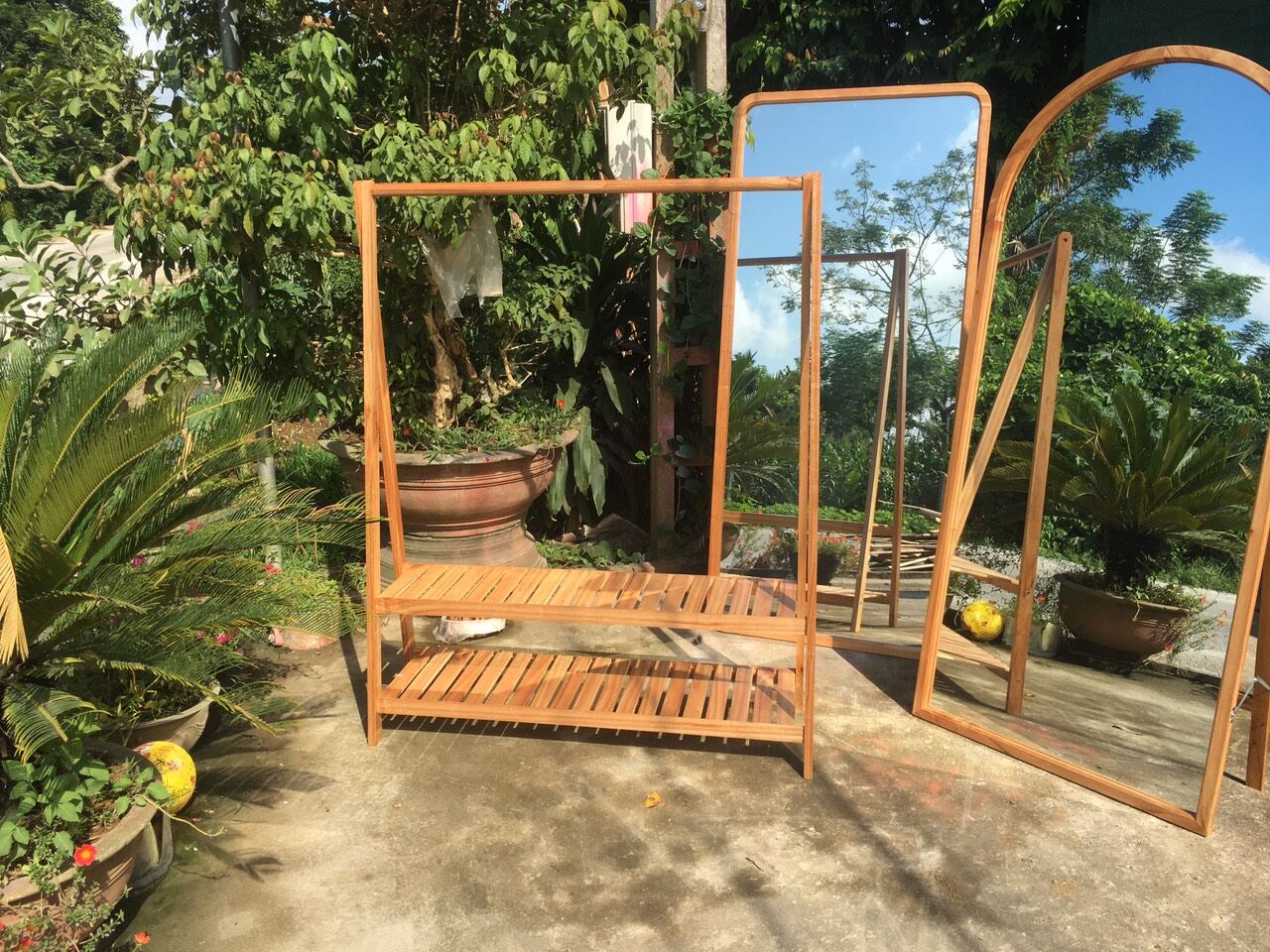 Gương viền gỗ bo góc 80x180cm