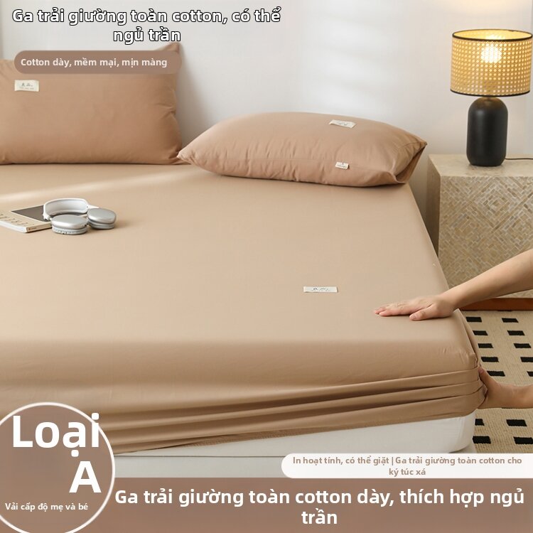 LINGYUN | Ga trải giường màu đơn chất cotton 90x190cm