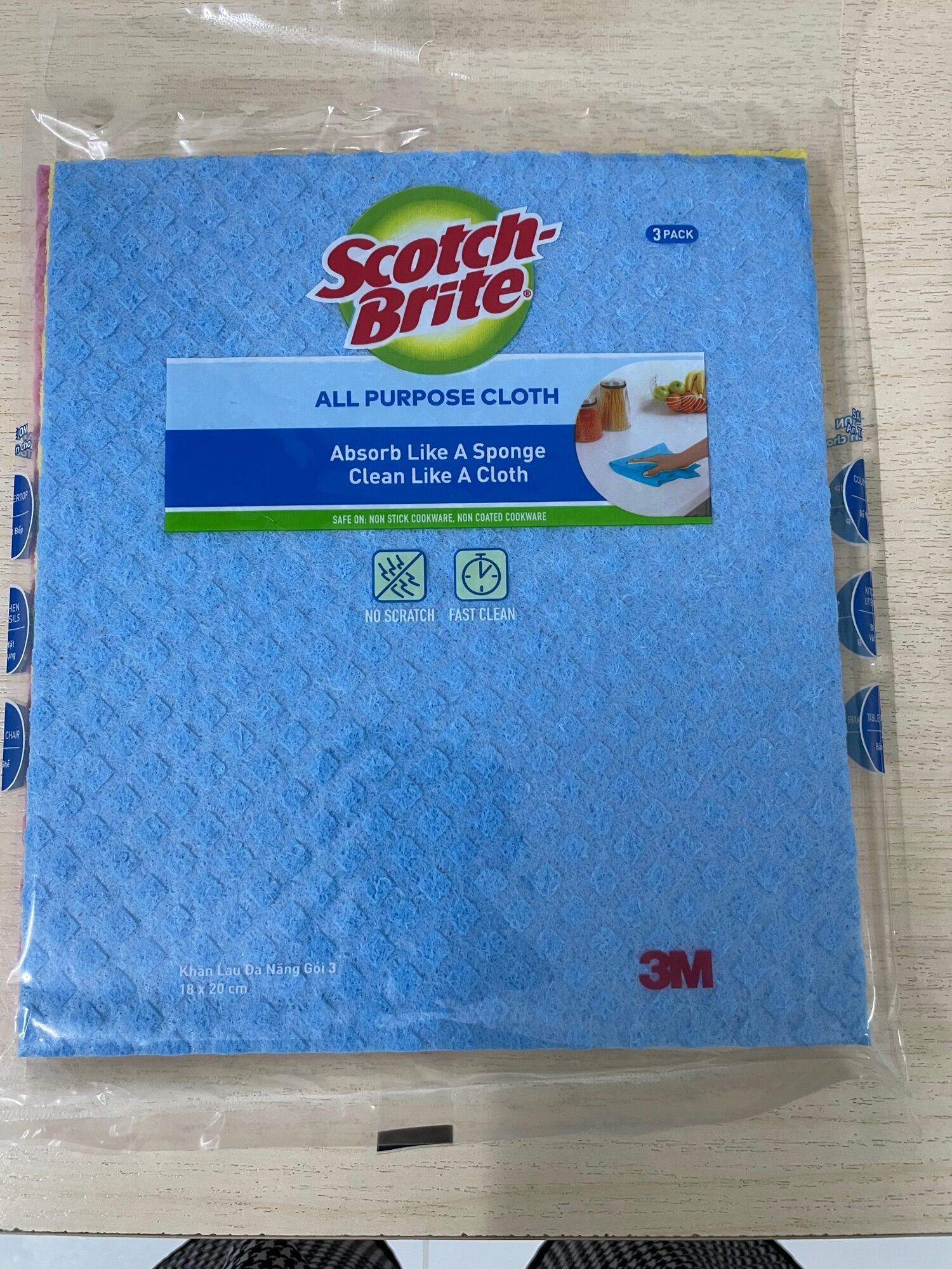 Khăn lau đa năng Scotch-Brite 3Mbịch 3 cái.