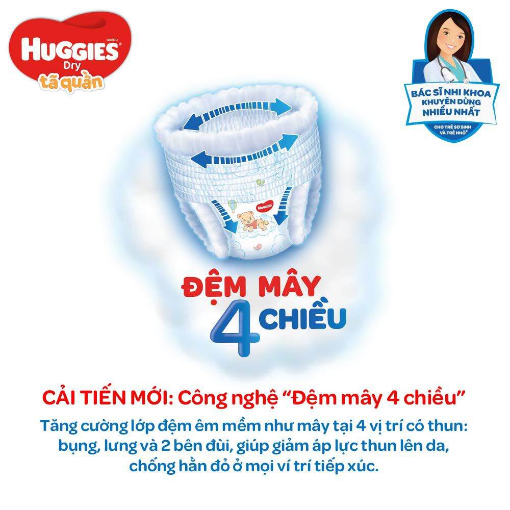 Tã bỉm quần Huggies XL 62 miếng. Date 10/2023