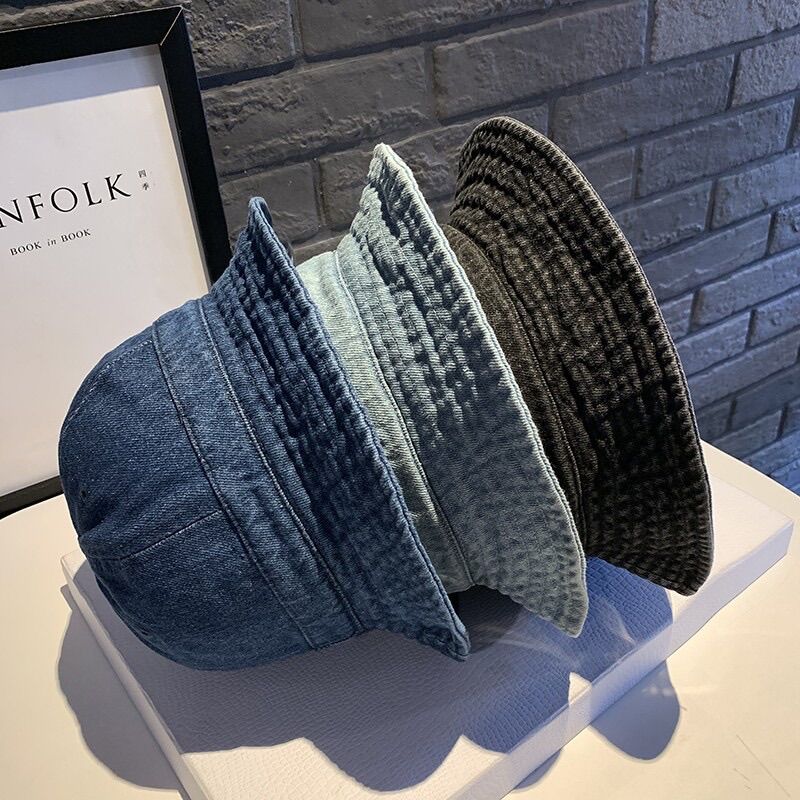 Nón Bucket Jean Vành rộng unisex