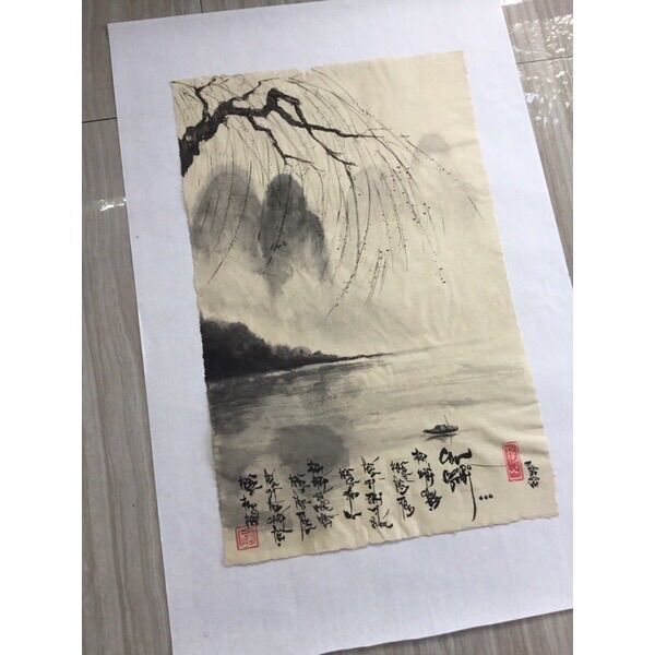 Tranh- Tranh thư pháp thuỷ mặc ( kt 40x60cm)