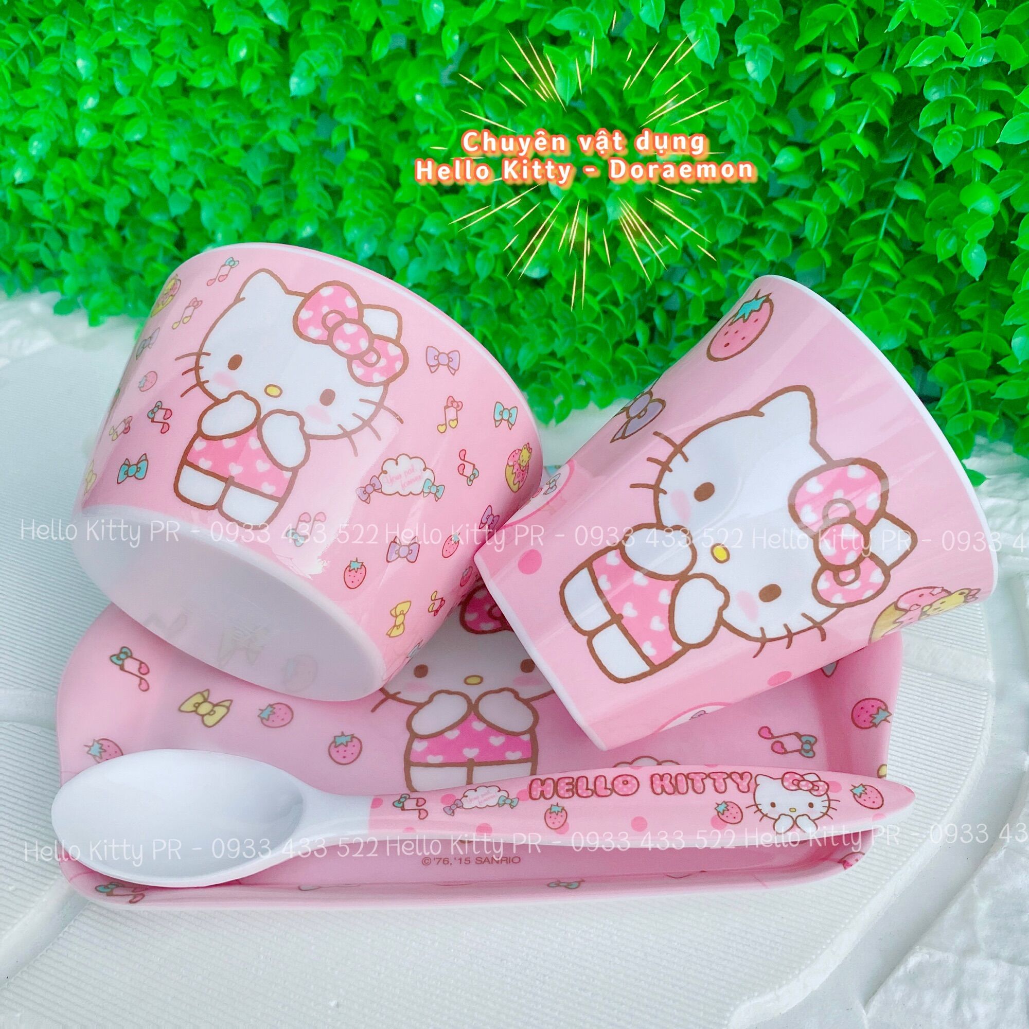 COMBO CHÉN LY MUỖNG DĨA HELLO KITTY