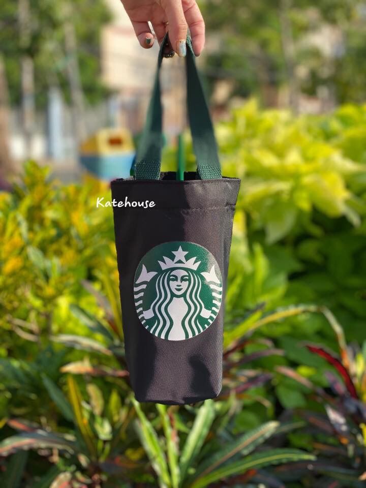 Túi xách đựng ly in logo Starbucks