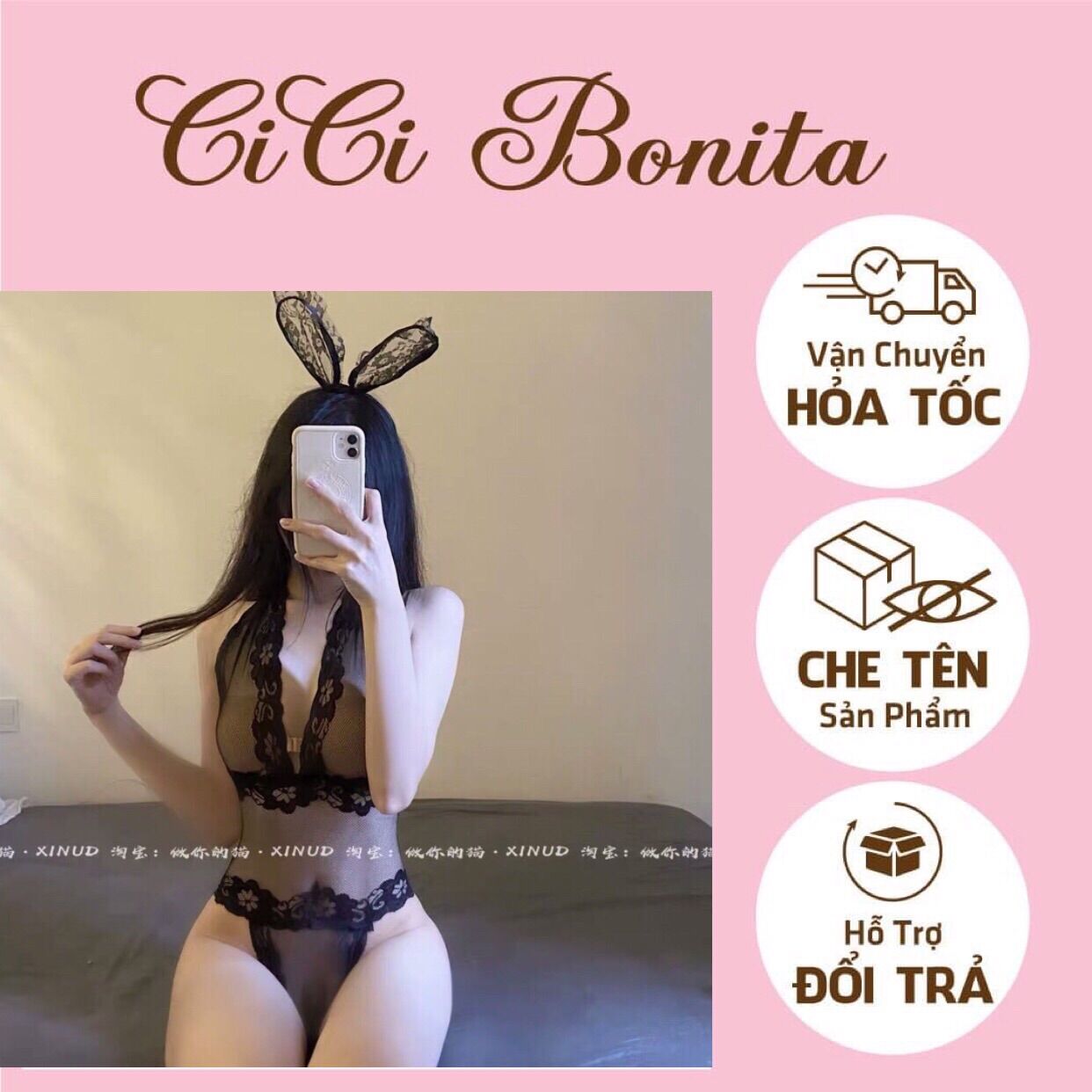 Bodysuit ren sexy đồ lót liền thân phối hoa gợi cảm cp17 cici bonita hcm